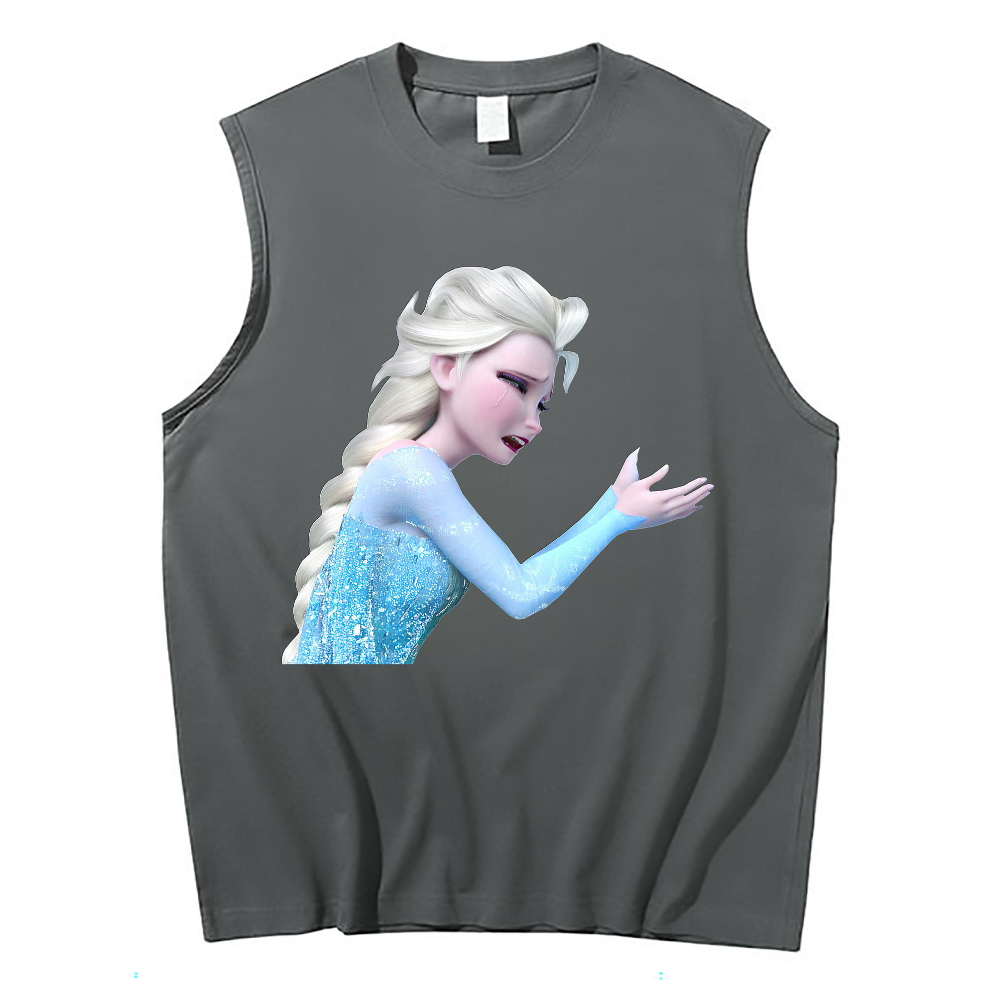 （画像用） アナと雪の女王 アンナ エルサ Frozen Anna Elsa コットン100％タンクトップ（フロントプリント）